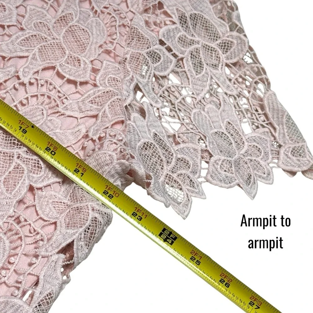 NEW‎ Philosophy Blush Pink All Over Lace Floral Blouse Feminine Dainty Fairy XXL